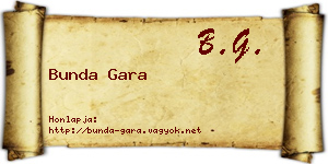 Bunda Gara névjegykártya